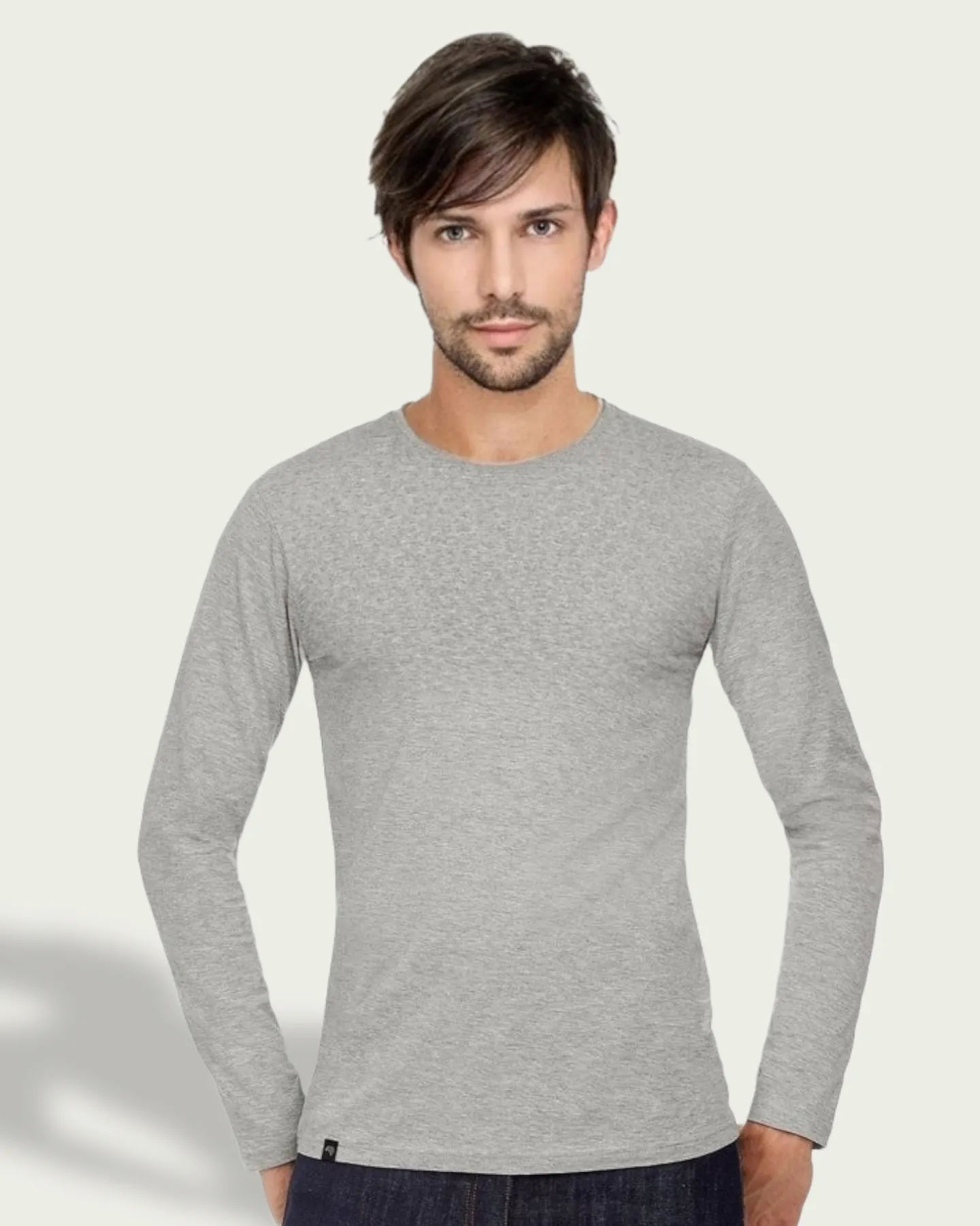― % ― BAC TM070 ― Herren Bio-Baumwolle Longsleeve T-Shirt Langarm - Cobalt Blau [L / XL]