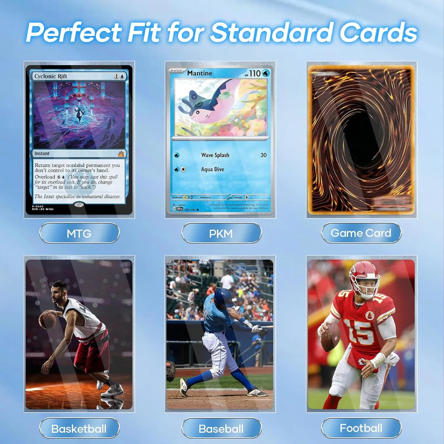 1000 Counts Card Sleeves, Matte Clear Card Sleeves Deck Card Protectors, Trading Card Sleeve Fit for MTG, Baseball, Sports, Game Cards (Matte Clear)