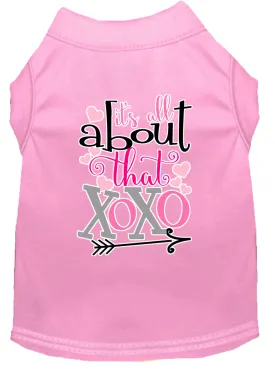 All About That Xoxo Screen Print Dog Shirt Light Pink Lg