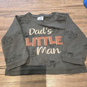 Baby Mode green Dad's Little Man cotton Longsleeve 18m