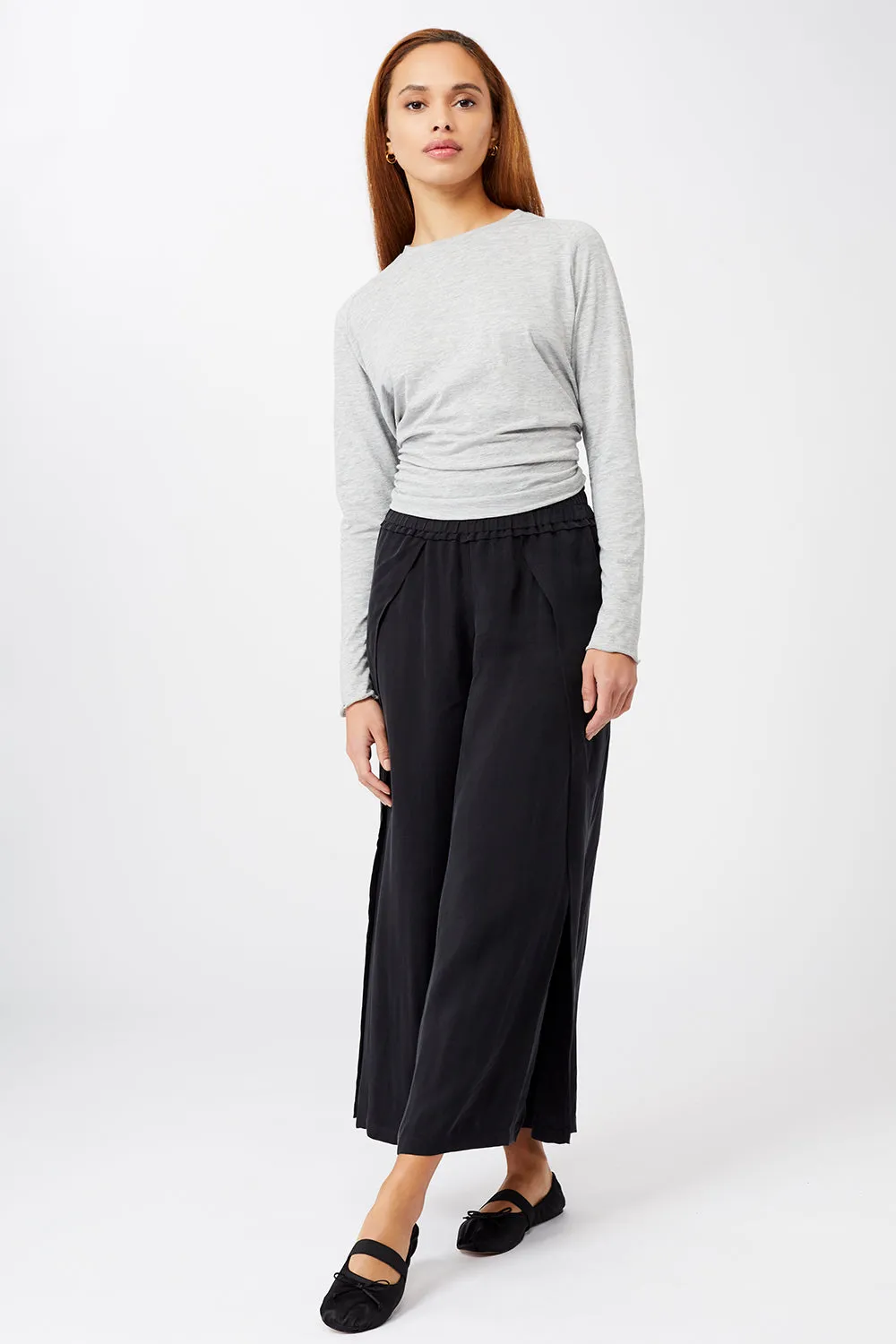 Back Bow Longsleeve (Grey Melange), GOTS