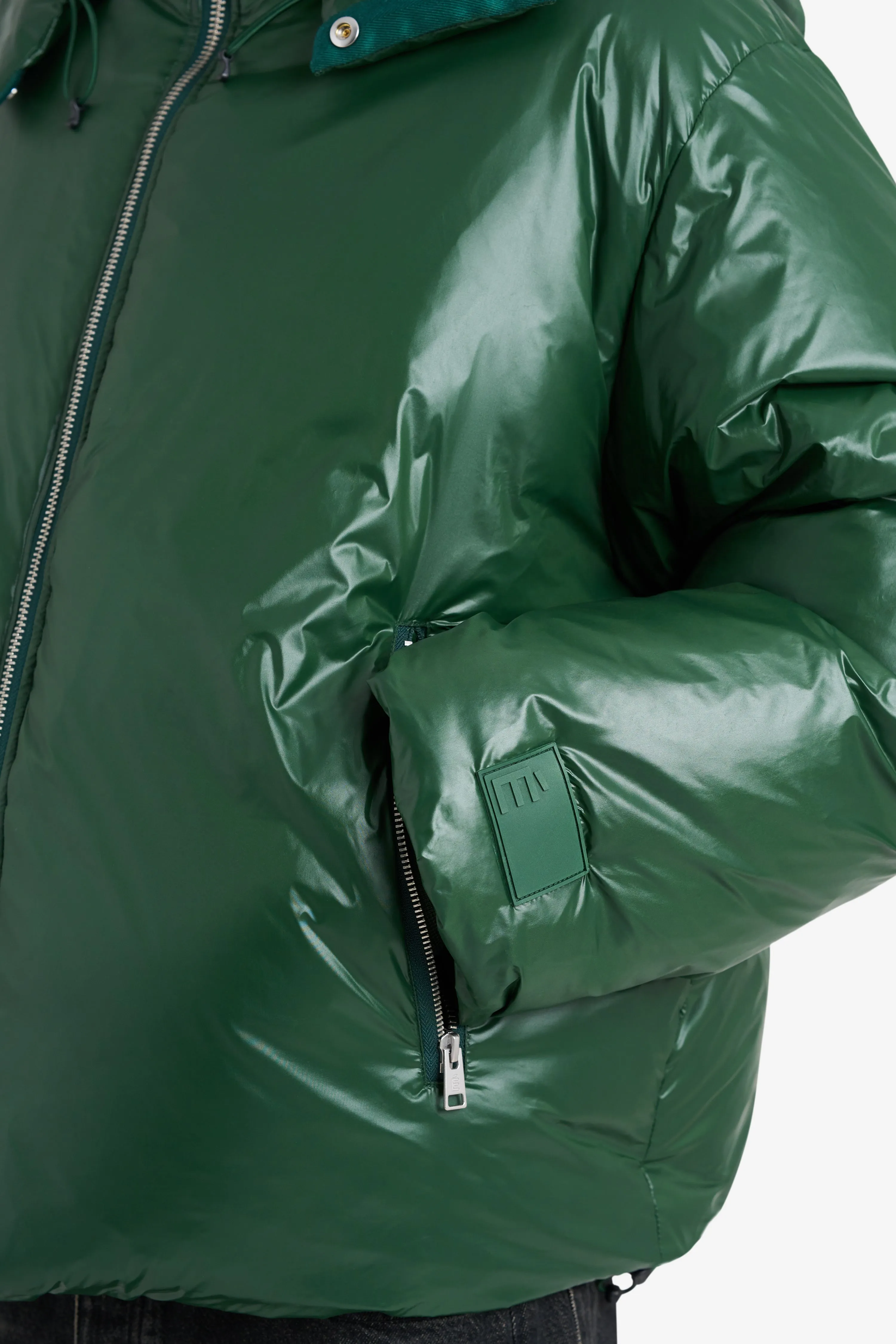 BOXY DOWN JACKET SHINY GREEN