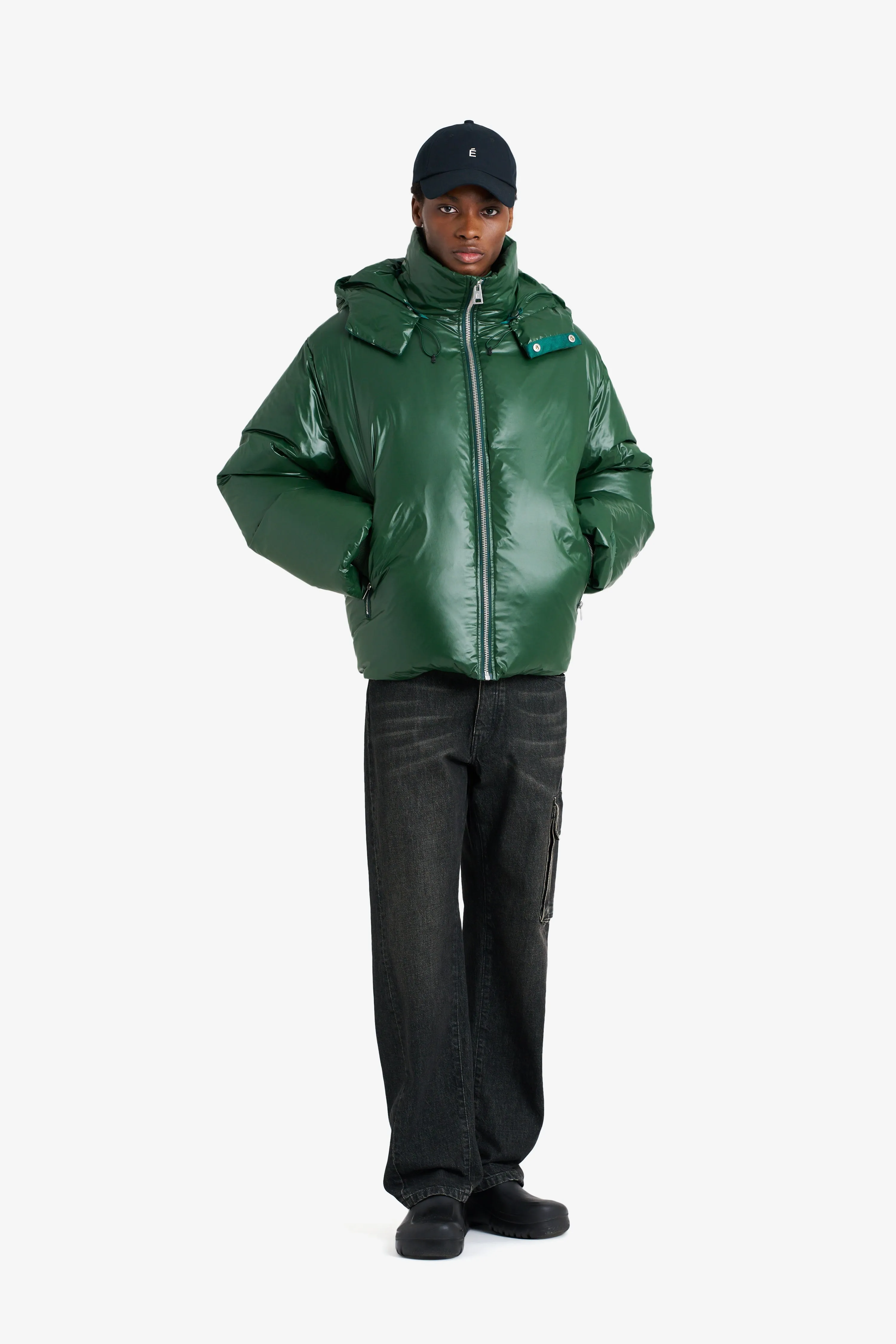 BOXY DOWN JACKET SHINY GREEN