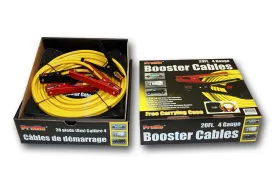 Century Pro Glo 4 Gauge 20' Booster Cables, D1110420YL