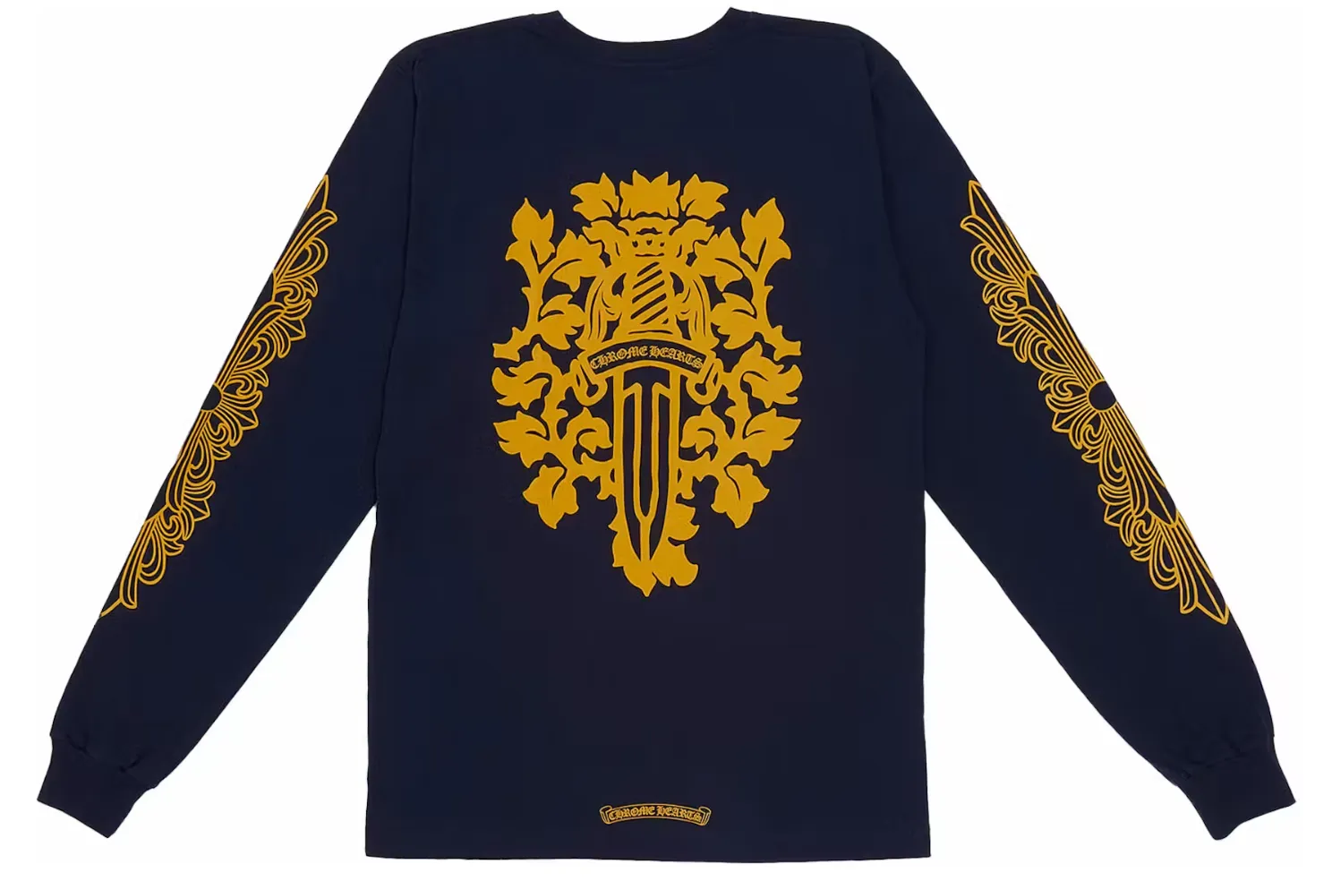 Navy Chrome Hearts V89 Dagger Longsleeve Tee
