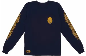 Navy Chrome Hearts V89 Dagger Longsleeve Tee