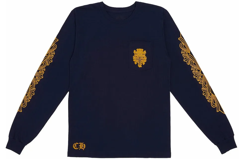 Navy Chrome Hearts V89 Dagger Longsleeve Tee