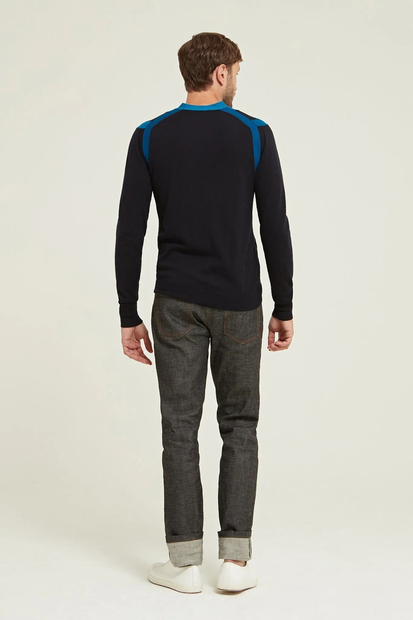 Colour Block Merino Wool Sweater