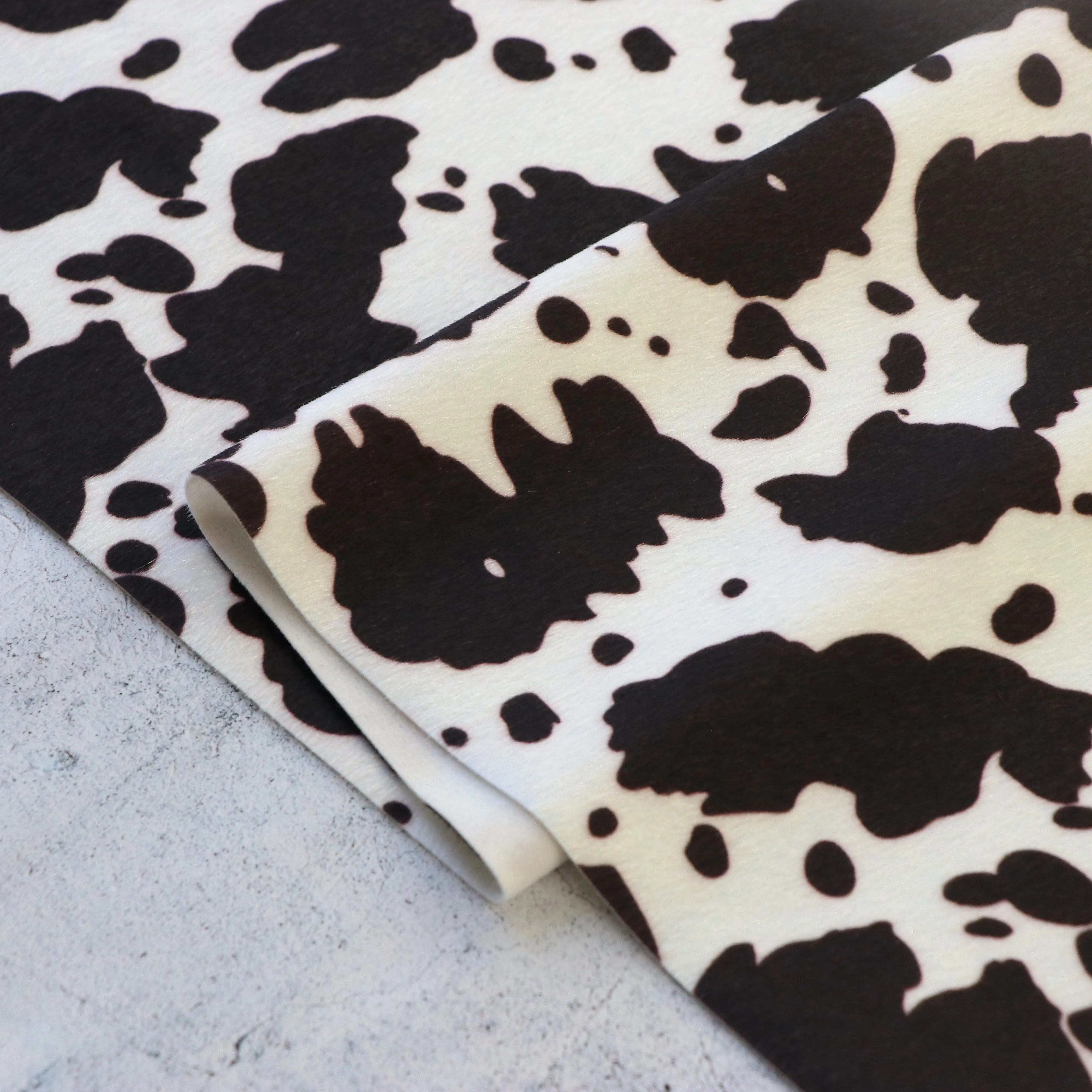 Cow Black White Faux Fur