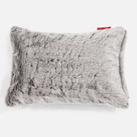 Decorative Rectangular Cushion Cover 35 x 50cm - Fluffy Faux Fur Rabbit Light Grey