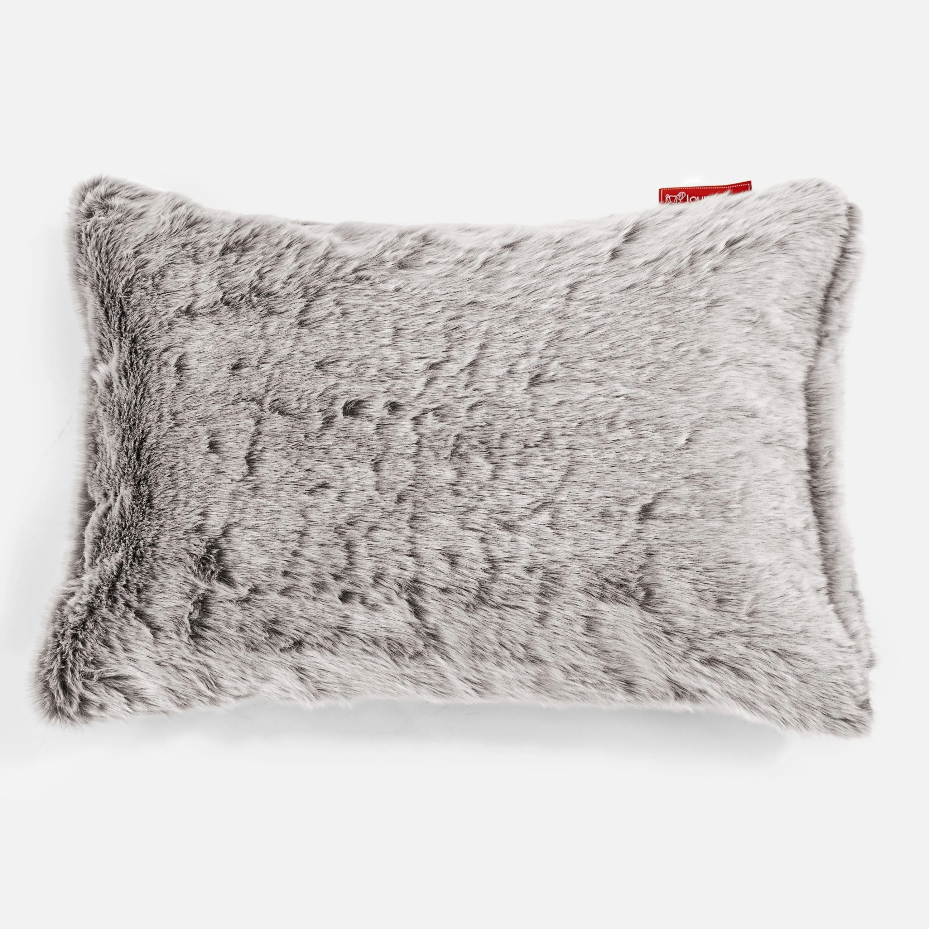 Decorative Rectangular Cushion Cover 35 x 50cm - Fluffy Faux Fur Rabbit Light Grey