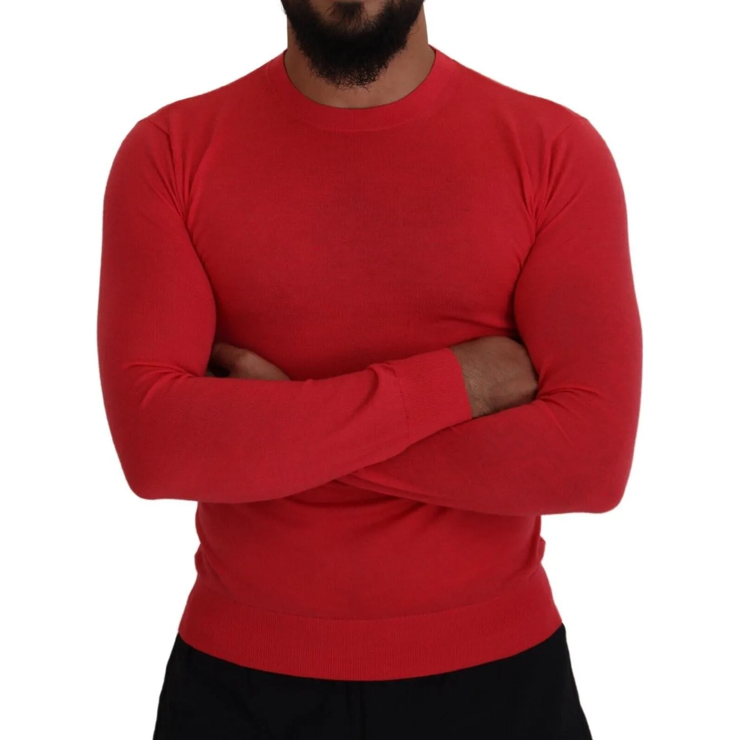Dsquared² Red Wool Long Sleeves Crewneck Pullover Sweater