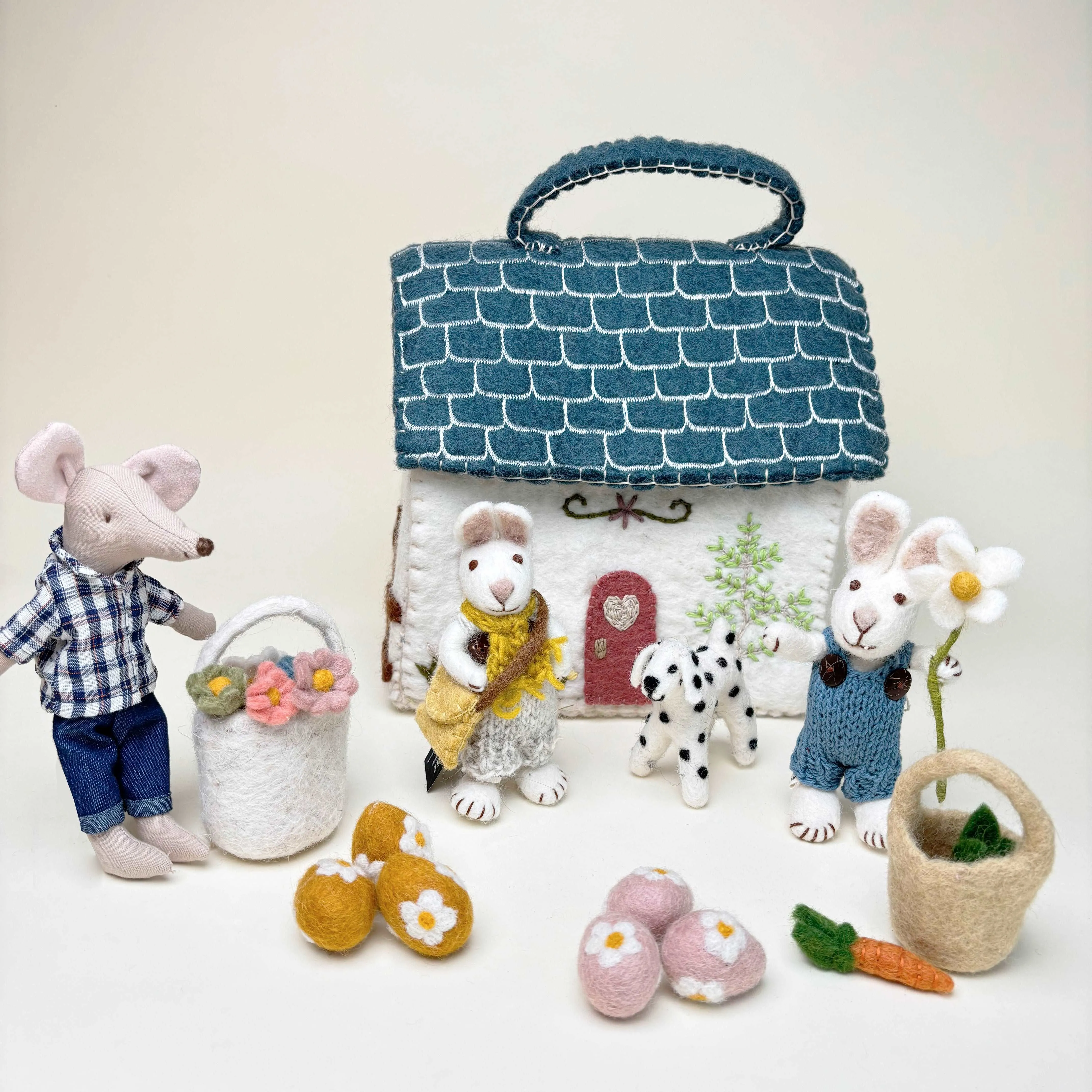 En Gry & Sif Felt Mini Eggs - Rose - Set of 3