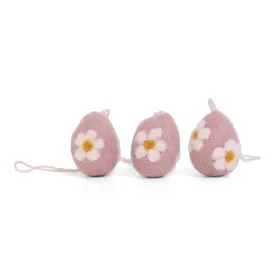 En Gry & Sif Felt Mini Eggs - Rose - Set of 3
