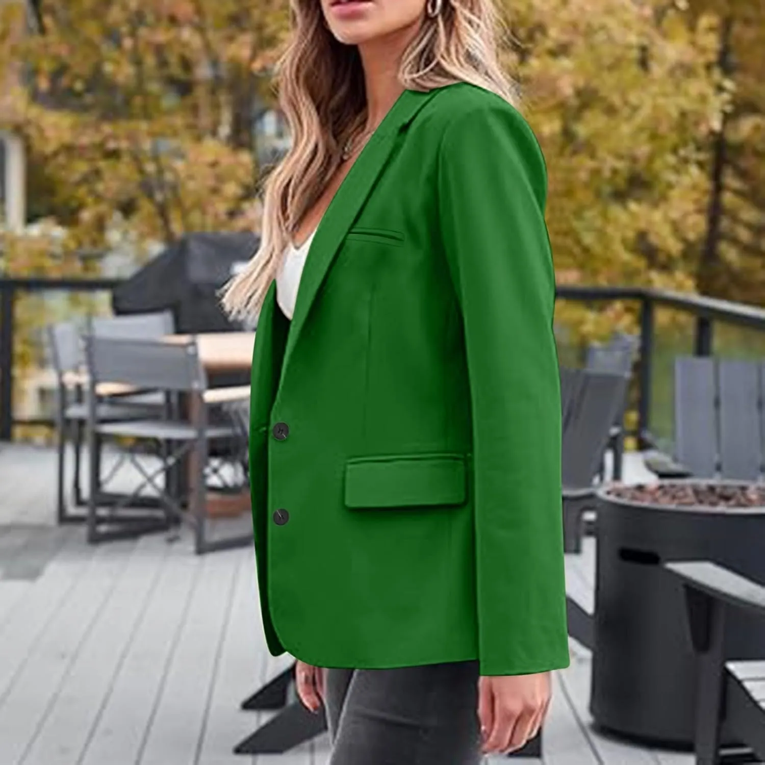 Firzero Womens Blazers for Work Casual 2024 Business Coats Dressy Loose Button Down Cardigan Work Suit Jacket