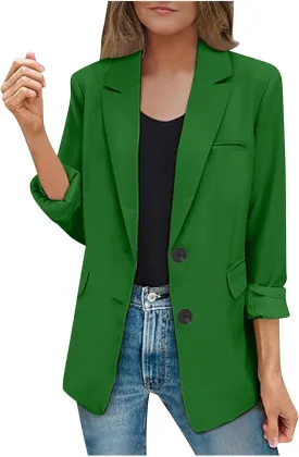 Firzero Womens Blazers for Work Casual 2024 Business Coats Dressy Loose Button Down Cardigan Work Suit Jacket