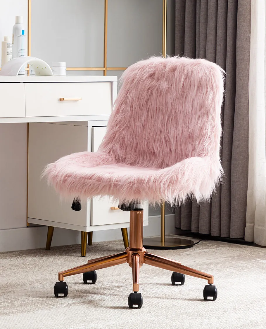 Kauai Fluffy Faux Fur Desk Chair