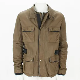Khaki Leather Blouson Jacket