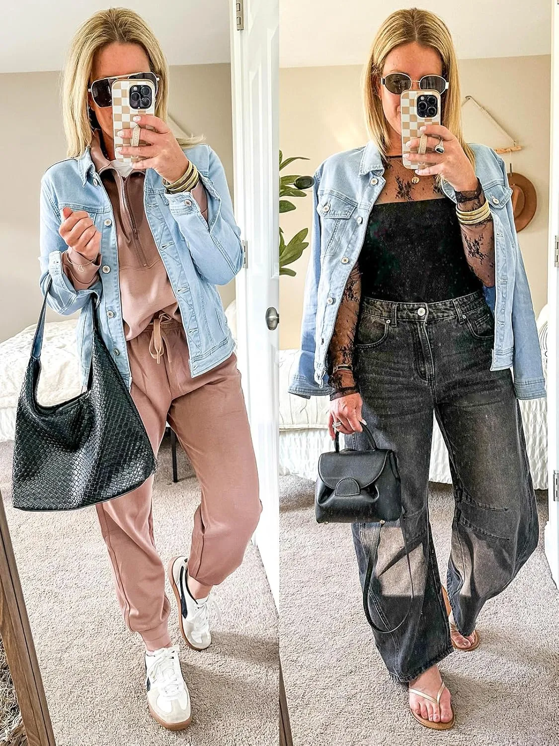 luvamia Women's Basic Button Down Stretch Fitted Long Sleeves Denim Jean Jacket