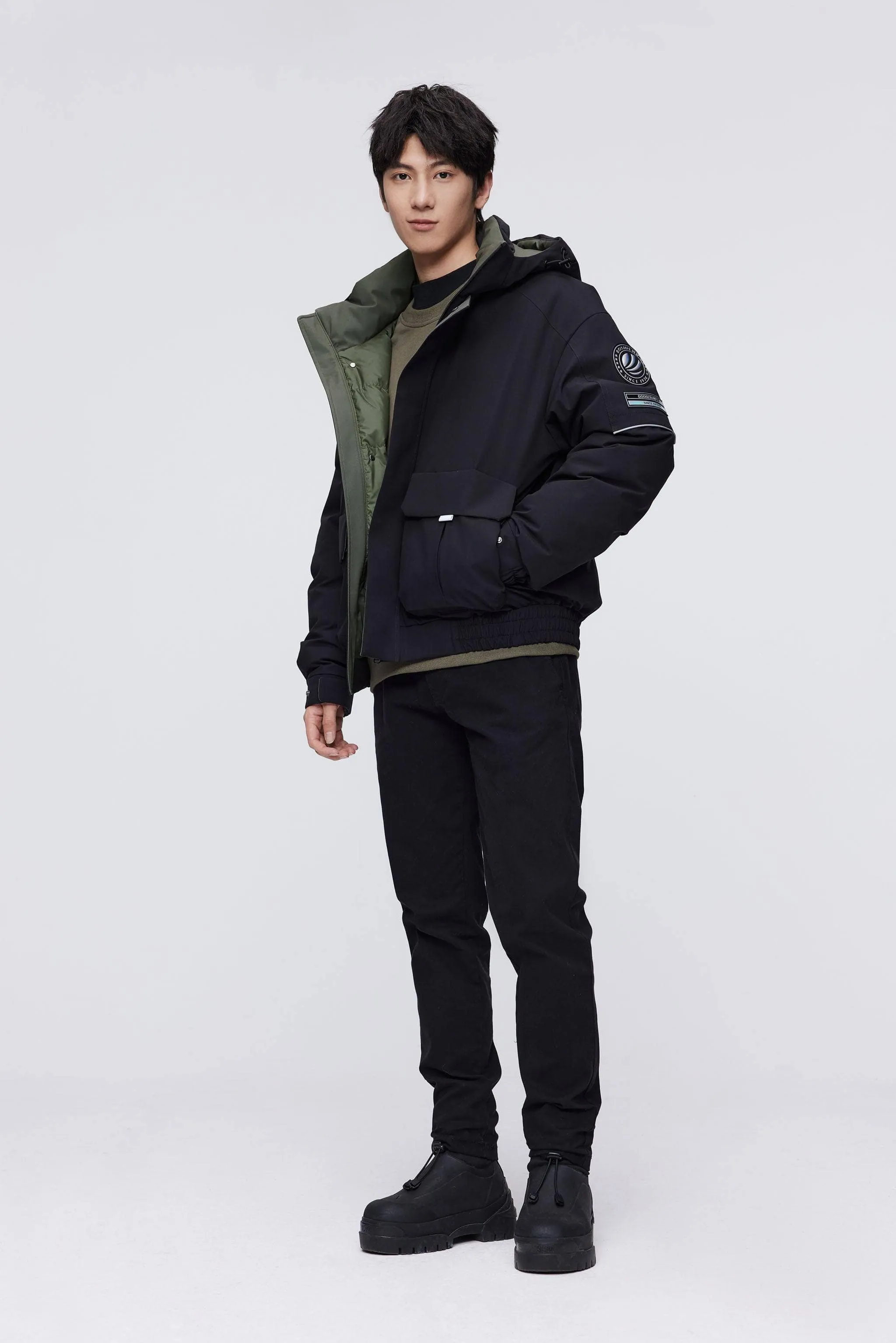 Mens Down Jacket with Hood 5427