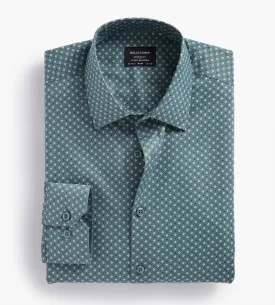 Modern Fit Non-Iron Geo Print Sateen Dress Shirt