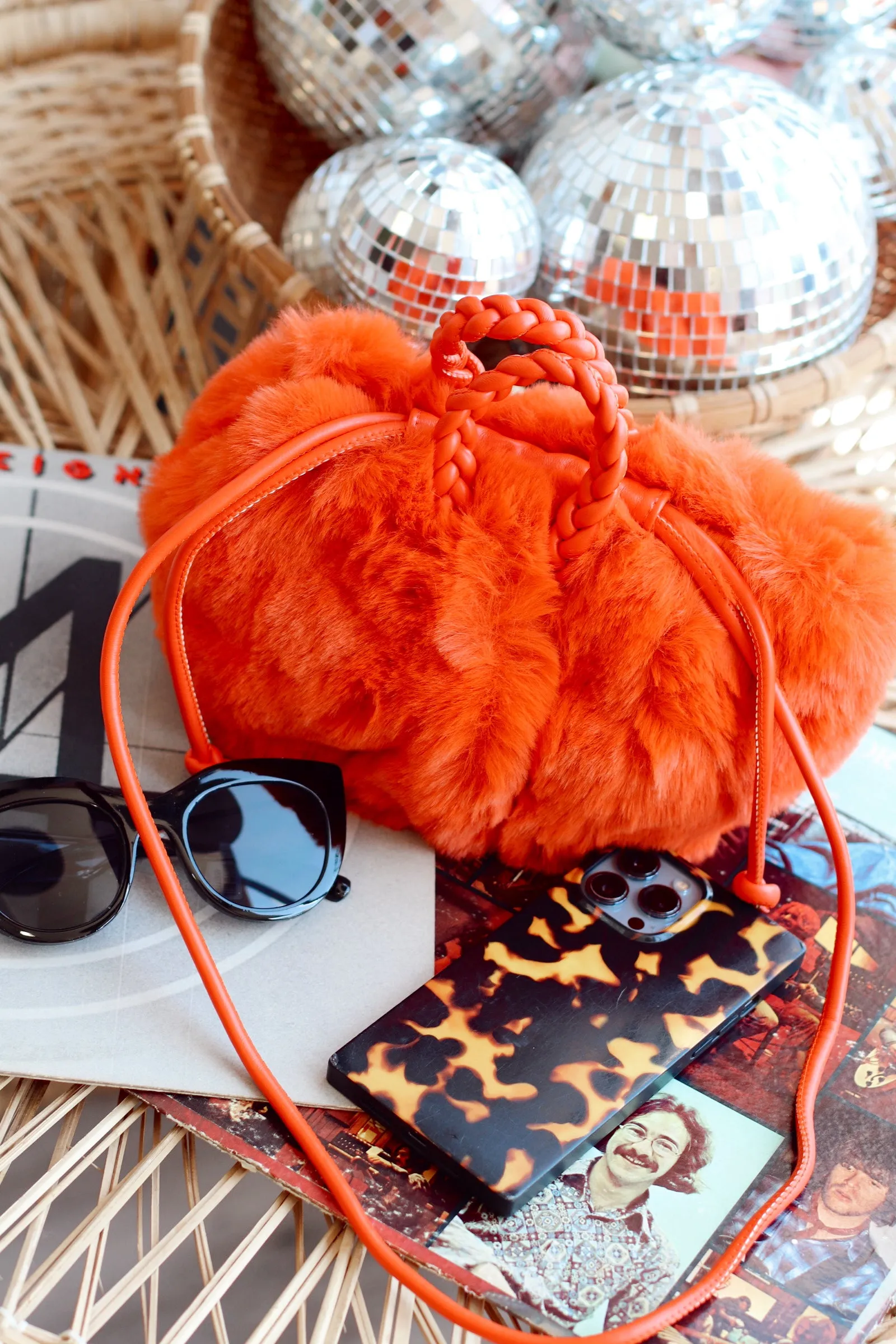 Orange Fuzzy Purse