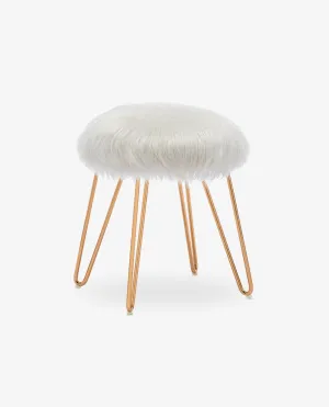 Orlando Fluffy Faux Fur Vanity Stool