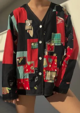 Patchwork Button Down Jacket (M)
