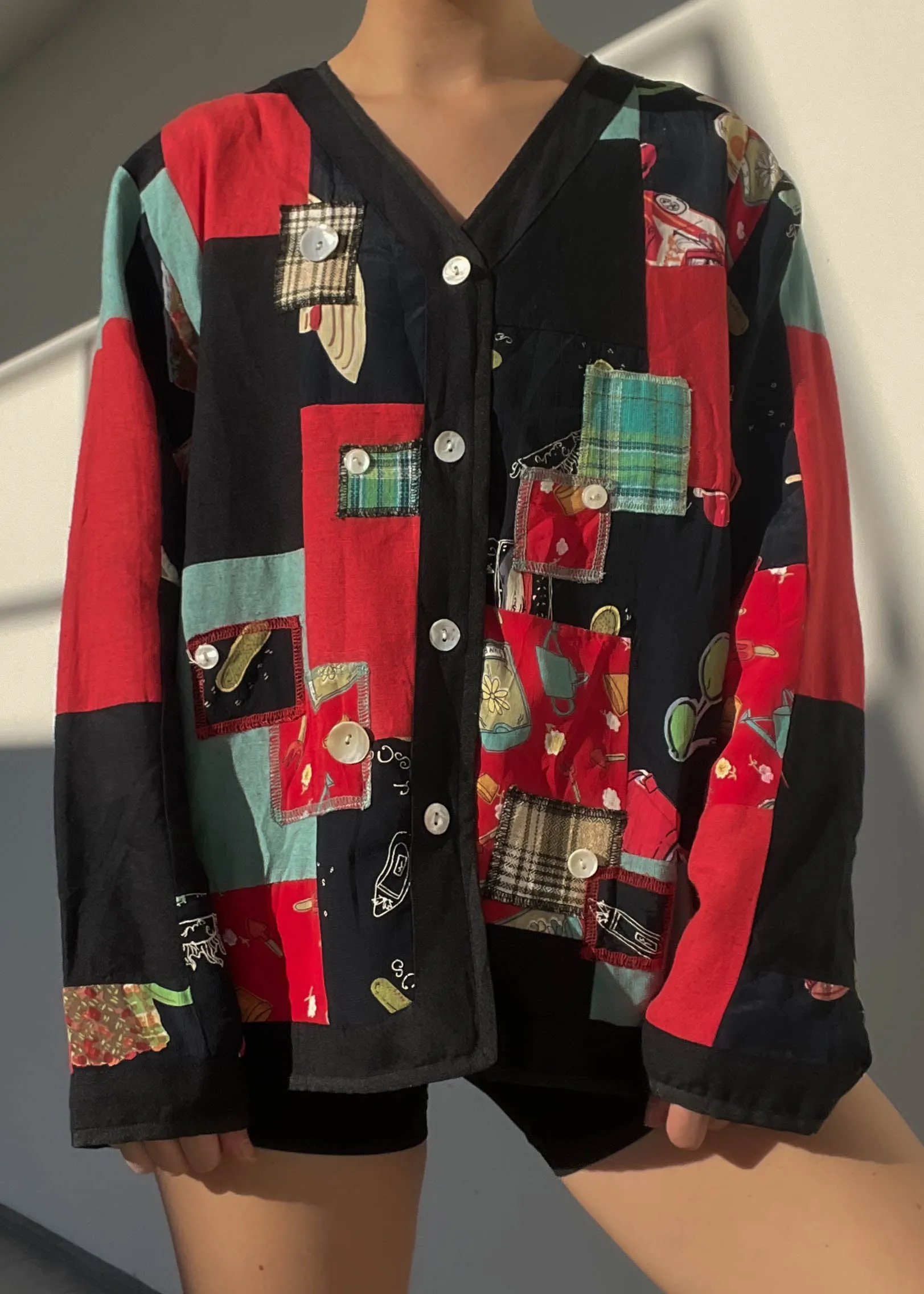 Patchwork Button Down Jacket (M)