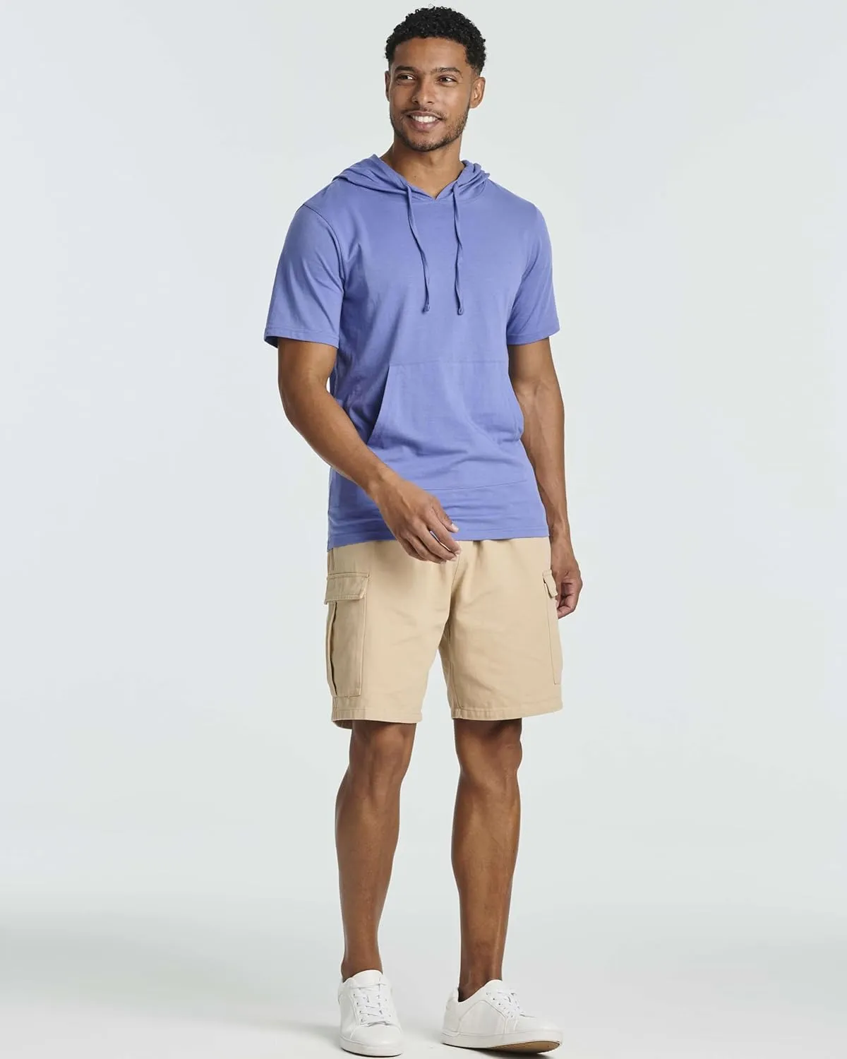 Real Essentials Men's Cotton Short-Sleeve Hoodie Hooded T-Shirt With Drawstring & Pockets (Available In Big & Tall)