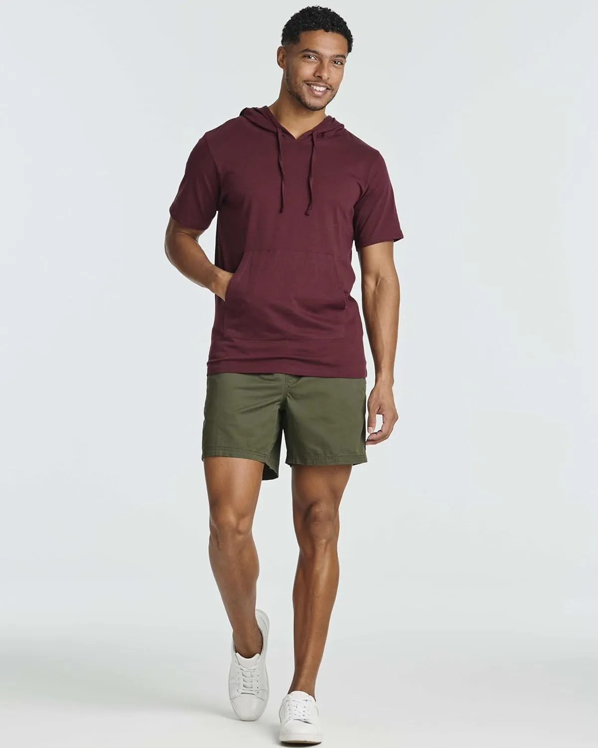 Real Essentials Men's Cotton Short-Sleeve Hoodie Hooded T-Shirt With Drawstring & Pockets (Available In Big & Tall)