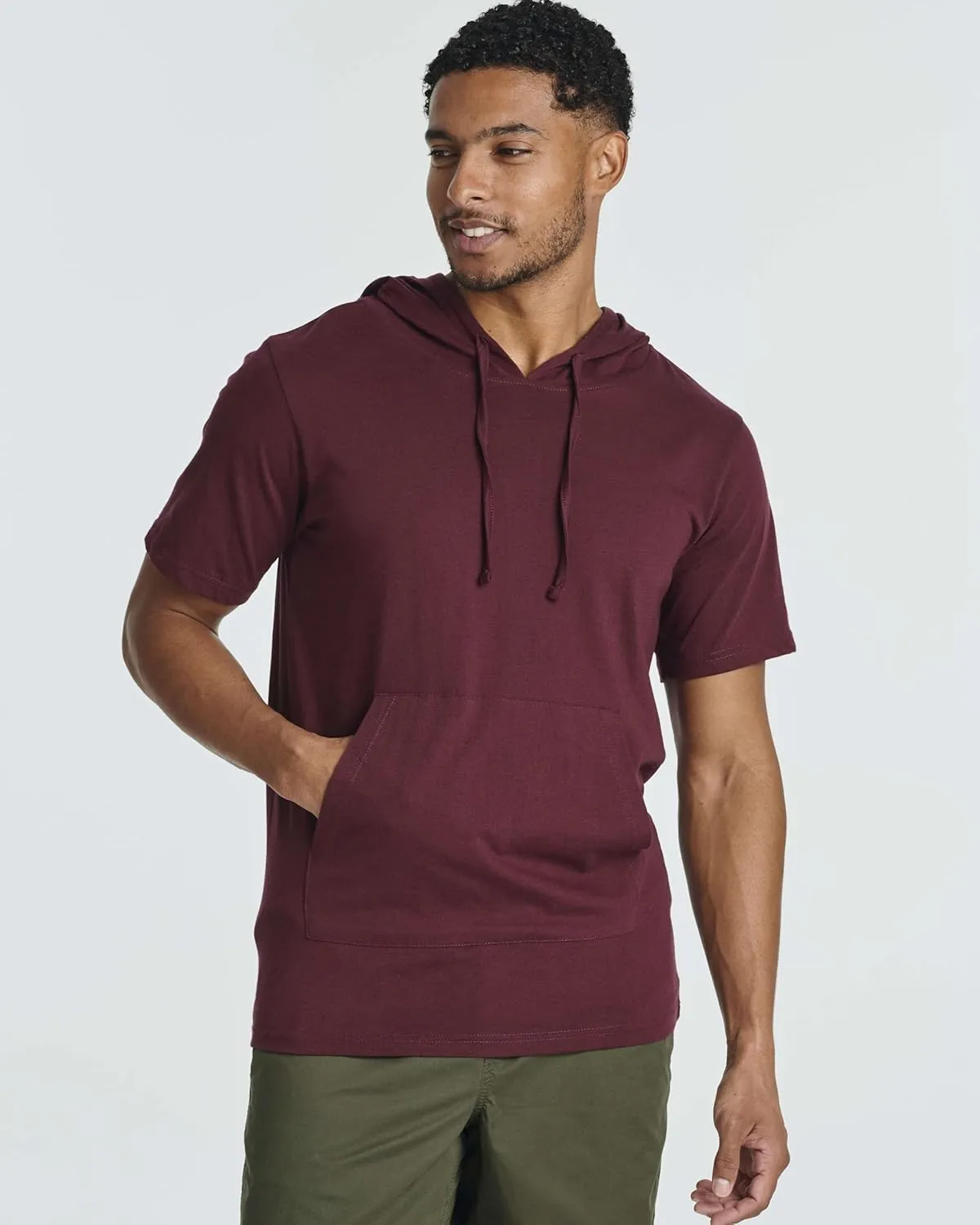 Real Essentials Men's Cotton Short-Sleeve Hoodie Hooded T-Shirt With Drawstring & Pockets (Available In Big & Tall)