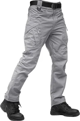 TACVASEN Men's Tactical Pants 9 Pockets Cargo Hiking Pants Lightweight Work Pants for Men Construction Water Resistant