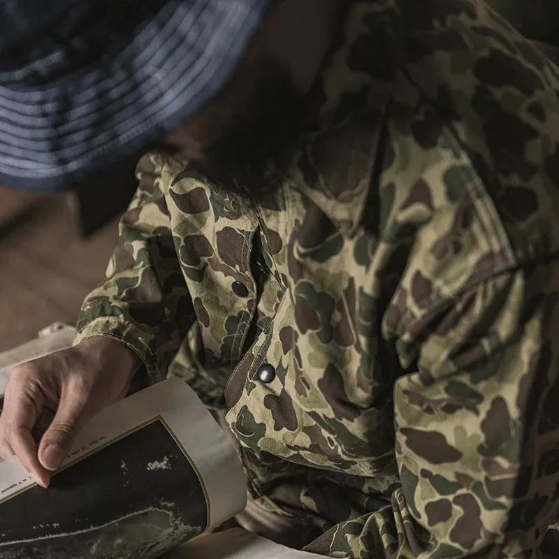 Vintage USMC P-44 Duck Hunter Camo Jacket - Authentic Military Uniform with Classic Camouflage Design