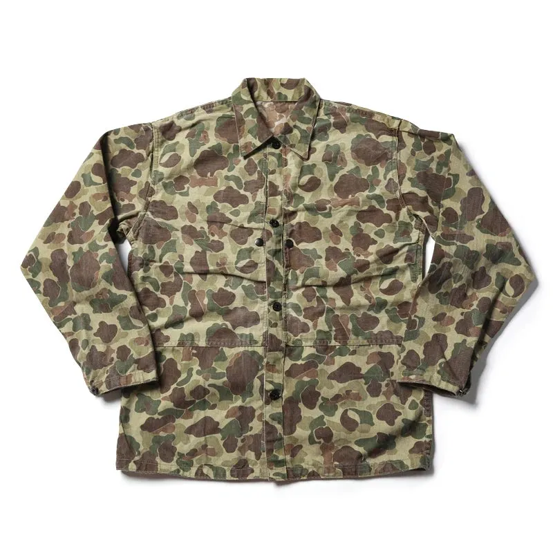 Vintage USMC P-44 Duck Hunter Camo Jacket - Authentic Military Uniform with Classic Camouflage Design