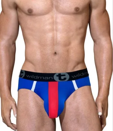 WildmanT Big Boy Pouch Mesh Briefs for Men - Extra Large - Comfortable Red, White, and Blue Design