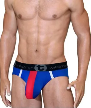 WildmanT Big Boy Pouch Mesh Briefs for Men - Extra Large - Comfortable Red, White, and Blue Design
